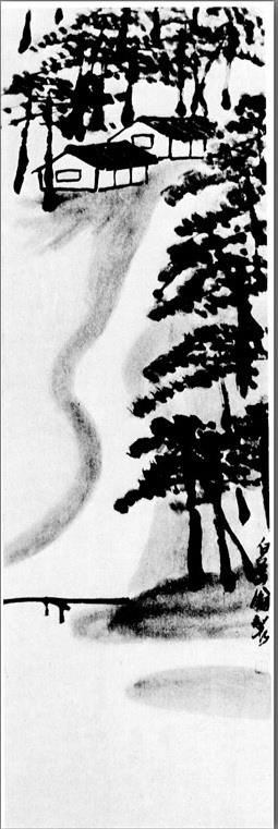 Qi Baishi pinos crepusculares tinta china antigua Pintura al óleo